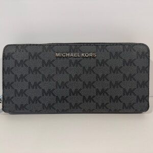 Michael Kors Black and Gray Logo Wallet